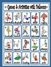 English Worksheet: Games & Activities with Balloons