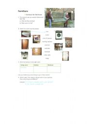 English worksheet: FURNITURE