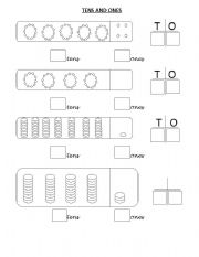 English worksheet: Numbers- Tens and ones