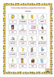 English Worksheet: Food and Drinks Classification #6 (Drinks)