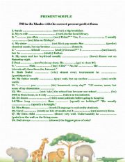 English Worksheet: Present simple (+key)