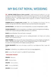 English Worksheet: MY BIG FAT ROYAL WEDDING