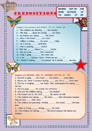 English Worksheet: Prepositions