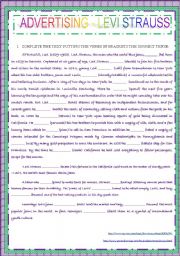 English Worksheet: ADVERTISING - LEVI STRAUSS