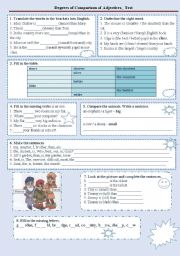 English Worksheet: Degrees of comparison. Test