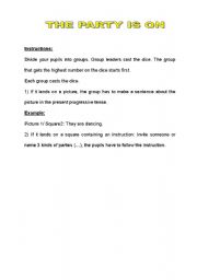 English worksheet: party project