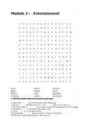 party theme ( games and word search )