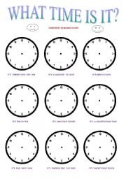 English Worksheet: What time is it?