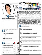 English Worksheet: RC Series_U.S Edition_17 Michael Jackson (Fully Editable + Key) 