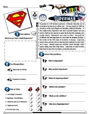 English Worksheet: RC Series_U.S Edition_15 Superman (Fully Editable + Key) 