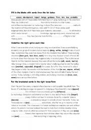 English Worksheet: Fourth form review tasks (units 2/3)