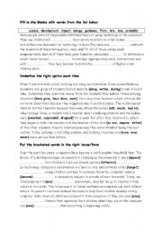 English Worksheet: Fourth form review tasks (units 2/3)