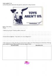English worksheet: Toys arent us