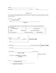 English worksheet: exercises: greetings and time