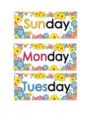 English Worksheet: Spring flowers days of the week