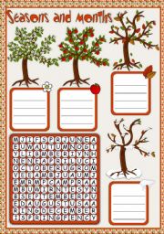 English Worksheet: Seasons and months - WORDSEARCH