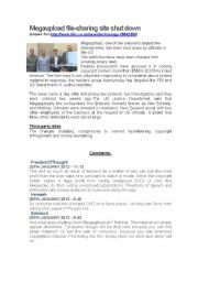 English Worksheet: Breaking news about Megaupload