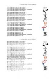 English Worksheet: If youre happy and you know it...clap your hands!