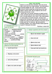 English Worksheet: READING: HANDY THE MONSTER