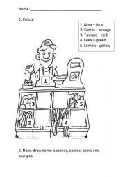 English Worksheet: At the supermarket