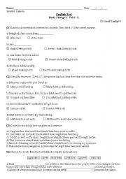 English worksheet: English test Passage 1