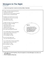 English Worksheet: Strangers in the Night - Frank Sinatra