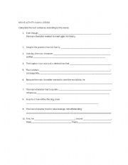 English worksheet: MOVIE ACTIVITY: I AM A LEGEND