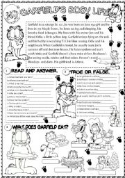 English Worksheet: garfield