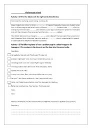 English Worksheet: violence at school