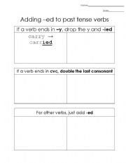 English Worksheet: Adding -ed 