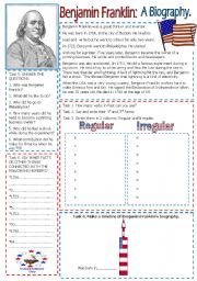 English Worksheet: Benjamin Franklin.