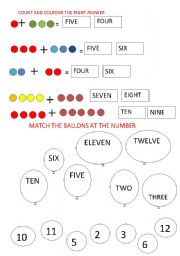 English Worksheet: COUNT AND MATCH