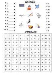 English Worksheet: wordlink and wordsearch