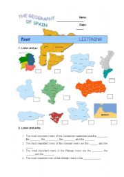 English worksheet: The geography of Spain