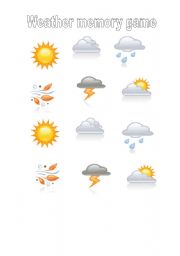 English Worksheet: Weather memory game