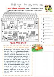 English Worksheet: My home 