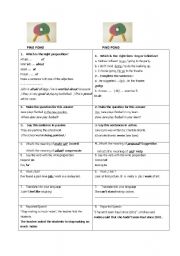 English Worksheet: ping pong