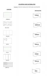 English Worksheet: countries and nationalities