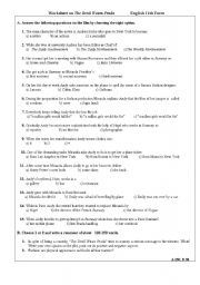 English Worksheet: Worksheet on The Devil wears Prada