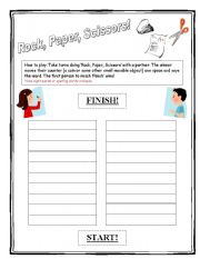 English Worksheet: Rock, Paper, Scissors Spelling & Reading Game