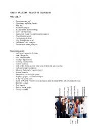 English Worksheet: GREYS ANATOMY SEASON02_CHAPTER03