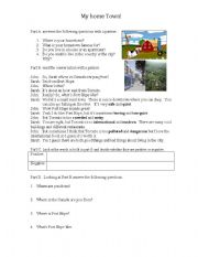 English Worksheet: Around Town Home Town