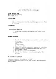 English Worksheet: two lesson plans : Going to and Present simple 