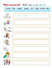 English Worksheet: What can you do?