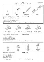 English Worksheet: Adjectives - Comparatives - Comparing things and people - set 1