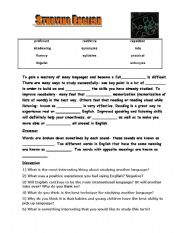 English Worksheet: Studying English- vocab and discussion