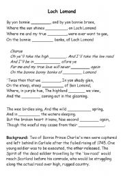 English worksheet: Scottish songs