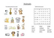 English Worksheet: Animals