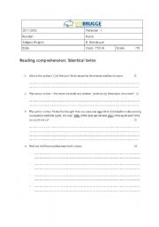 English worksheet: Reading comprehension identical twins