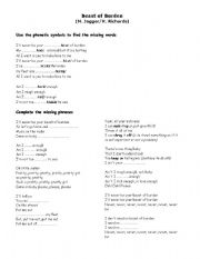 English Worksheet: Song Worksheet: Beast of Burden by Rolling Stones